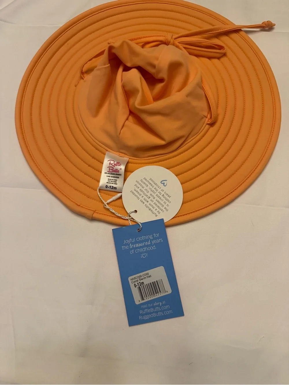 Rufflebutts Roll-Up Swim/Sun Hat- Coral NWT